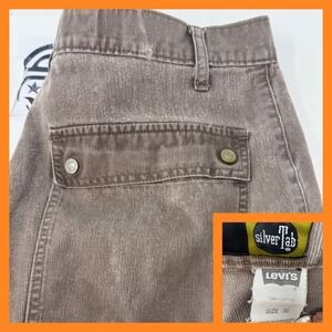 Levi's Silver Tab Khakis Corduroy Cargo Shorts‎ Mens Size 32 Relaxed Fit